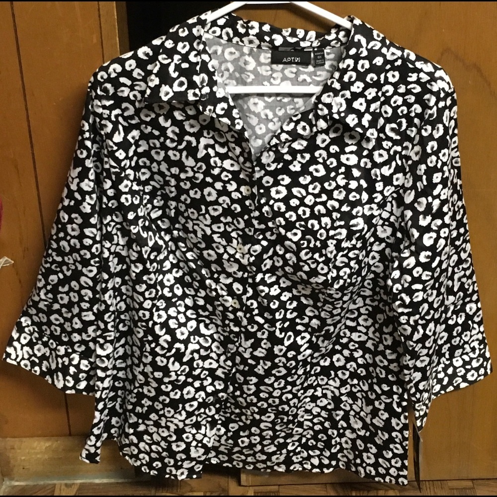 Apt. 9 Black and White Blouse Top
